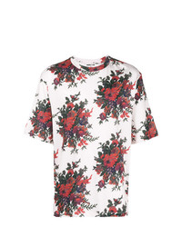 mehrfarbiges T-Shirt mit einem Rundhalsausschnitt mit Blumenmuster von McQ Alexander McQueen