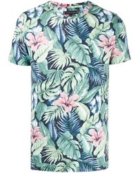 mehrfarbiges T-Shirt mit einem Rundhalsausschnitt mit Blumenmuster von Tommy Hilfiger