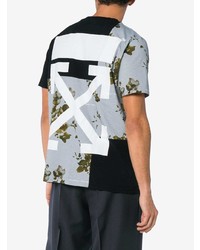 mehrfarbiges T-Shirt mit einem Rundhalsausschnitt mit Blumenmuster von Off-White