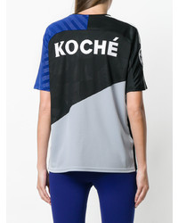 mehrfarbiges T-Shirt mit einem Rundhalsausschnitt mit Flicken von Koché