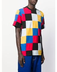 mehrfarbiges T-Shirt mit einem Rundhalsausschnitt mit Flicken von Supreme