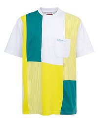 mehrfarbiges T-Shirt mit einem Rundhalsausschnitt mit Flicken von Supreme