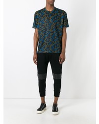 mehrfarbiges T-Shirt mit einem Rundhalsausschnitt mit Leopardenmuster von DSQUARED2