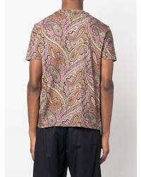 mehrfarbiges T-Shirt mit einem Rundhalsausschnitt mit Paisley-Muster von Etro