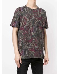 mehrfarbiges T-Shirt mit einem Rundhalsausschnitt mit Paisley-Muster von Etro