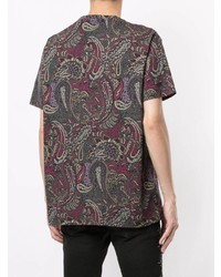 mehrfarbiges T-Shirt mit einem Rundhalsausschnitt mit Paisley-Muster von Etro