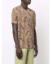 mehrfarbiges T-Shirt mit einem Rundhalsausschnitt mit Paisley-Muster von Etro