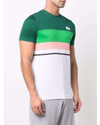 mehrfarbiges T-Shirt mit einem Rundhalsausschnitt von Lacoste