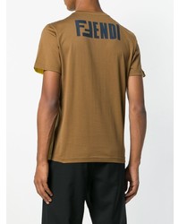 mehrfarbiges T-Shirt mit einem Rundhalsausschnitt von Fendi