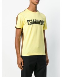 mehrfarbiges T-Shirt mit einem Rundhalsausschnitt von Fendi