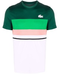 mehrfarbiges T-Shirt mit einem Rundhalsausschnitt von Lacoste