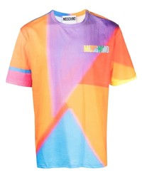 mehrfarbiges T-Shirt mit einem Rundhalsausschnitt von Moschino