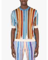mehrfarbiges T-shirt mit einer Knopfleiste von Dolce & Gabbana