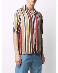 mehrfarbiges vertikal gestreiftes Kurzarmhemd von Costumein