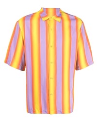mehrfarbiges vertikal gestreiftes Kurzarmhemd von Sandro