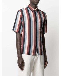 mehrfarbiges vertikal gestreiftes Kurzarmhemd von Sandro Paris