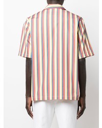 mehrfarbiges vertikal gestreiftes Kurzarmhemd von Jil Sander