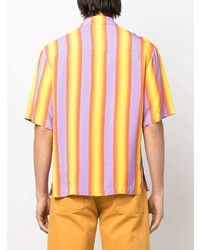 mehrfarbiges vertikal gestreiftes Kurzarmhemd von Sandro