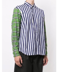 mehrfarbiges vertikal gestreiftes Langarmhemd von Comme Des Garcons Homme Plus