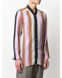 mehrfarbiges vertikal gestreiftes Langarmhemd von Rick Owens