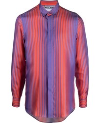mehrfarbiges vertikal gestreiftes Langarmhemd von Moschino