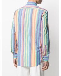 mehrfarbiges vertikal gestreiftes Langarmhemd von Etro