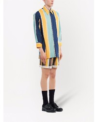 mehrfarbiges vertikal gestreiftes Langarmhemd von Prada