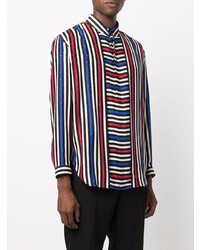 mehrfarbiges vertikal gestreiftes Langarmhemd von Saint Laurent