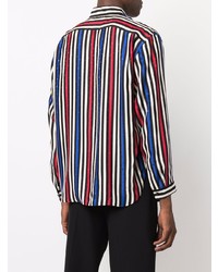 mehrfarbiges vertikal gestreiftes Langarmhemd von Saint Laurent
