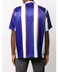 mehrfarbiges vertikal gestreiftes Seide Kurzarmhemd von Noon Goons
