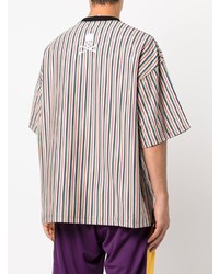 mehrfarbiges vertikal gestreiftes T-Shirt mit einem Rundhalsausschnitt von Mastermind Japan