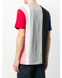 mehrfarbiges vertikal gestreiftes T-Shirt mit einem Rundhalsausschnitt von Cédric Charlier