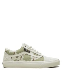 mintgrüne Camouflage Segeltuch niedrige Sneakers