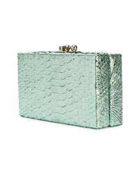 mintgrüne Clutch mit Schlangenmuster von Edie Parker