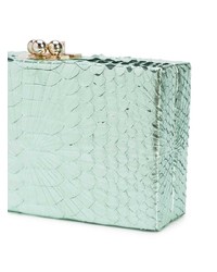 mintgrüne Clutch mit Schlangenmuster von Edie Parker