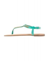 mintgrüne flache Sandalen aus Leder von Anna Field
