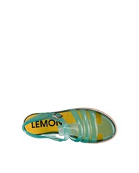 mintgrüne Gummi flache Sandalen von Lemon Jelly