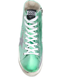 mintgrüne hohe Sneakers aus Leder von Golden Goose