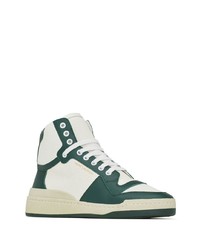 mintgrüne hohe Sneakers aus Leder von Saint Laurent