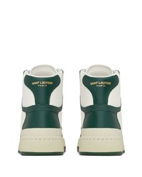 mintgrüne hohe Sneakers aus Leder von Saint Laurent