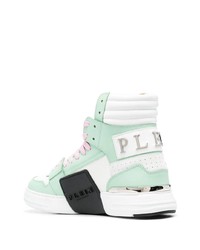 mintgrüne hohe Sneakers aus Leder von Philipp Plein