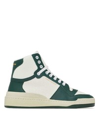 mintgrüne hohe Sneakers aus Leder von Saint Laurent