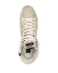 mintgrüne hohe Sneakers aus Leder von Golden Goose