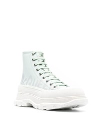 mintgrüne hohe Sneakers aus Leder von Alexander McQueen