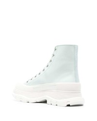 mintgrüne hohe Sneakers aus Leder von Alexander McQueen