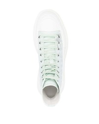 mintgrüne hohe Sneakers aus Leder von Alexander McQueen