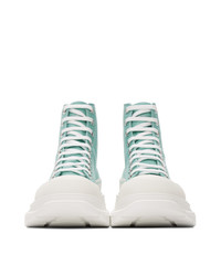 mintgrüne hohe Sneakers aus Segeltuch von Alexander McQueen