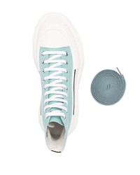 mintgrüne hohe Sneakers aus Segeltuch von Alexander McQueen