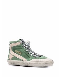 mintgrüne hohe Sneakers aus Wildleder von Golden Goose