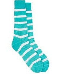 mintgrüne horizontal gestreifte Socken